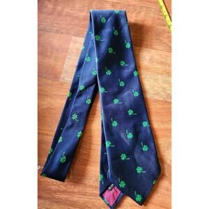 Ralph Marlin Green Shamrock St. Patricks Tie Vtg. 60s
